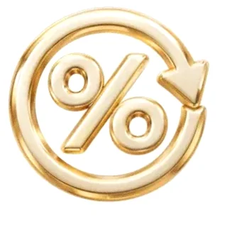 Gold percent symbol — GQbet